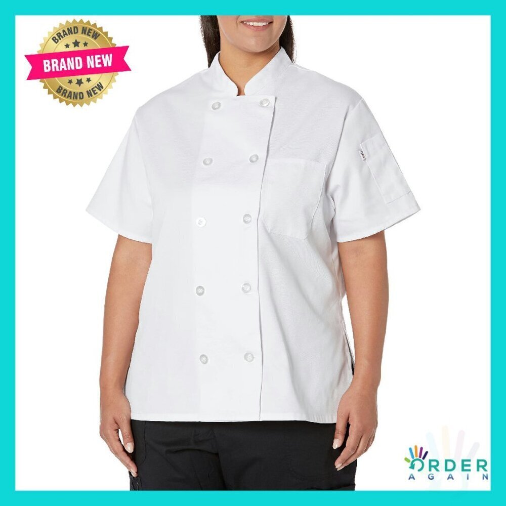 Short Sleeve Chef Coat Jacket Classic Professional Minimal Workwear Reversible